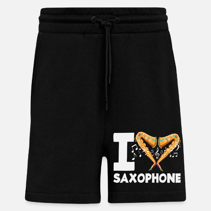 Ich Liebe Saxophon Saxophonist - Shorts - made by SPREAD - SOLID BLACK