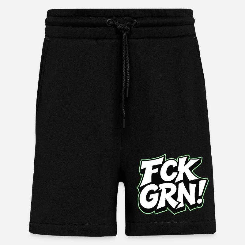 FCK GRN Statement lettering - Shorts - made by SPREAD - SOLID BLACK
