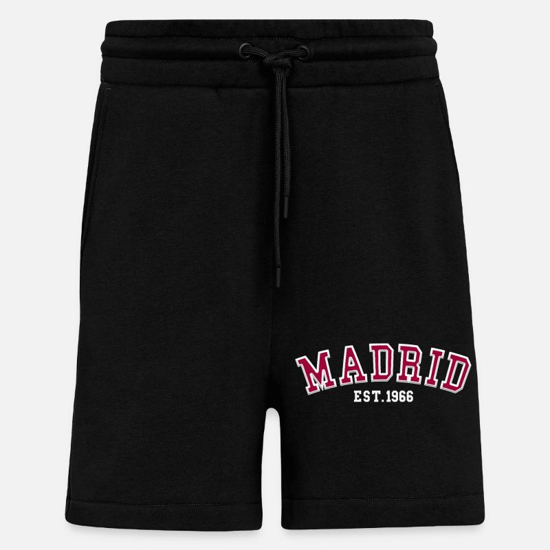 Madrid Fondée en 1966 - Short bio décontracté fabriqué en UE - SOLID BLACK