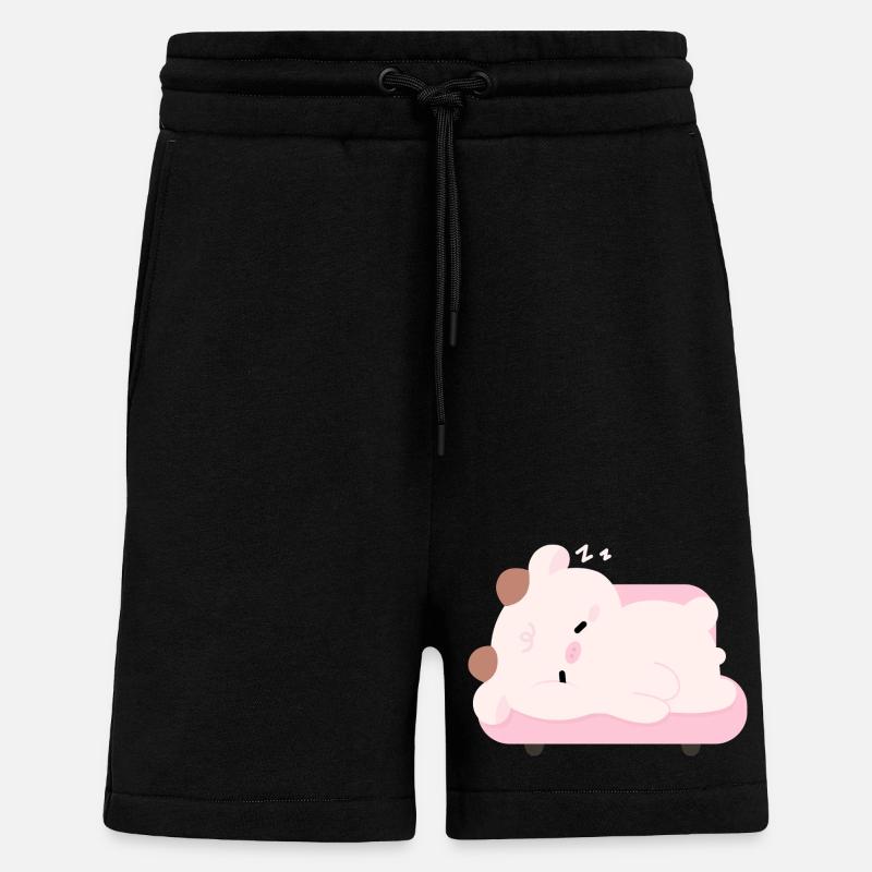 Vache fatiguée - Short bio décontracté fabriqué en UE - SOLID BLACK