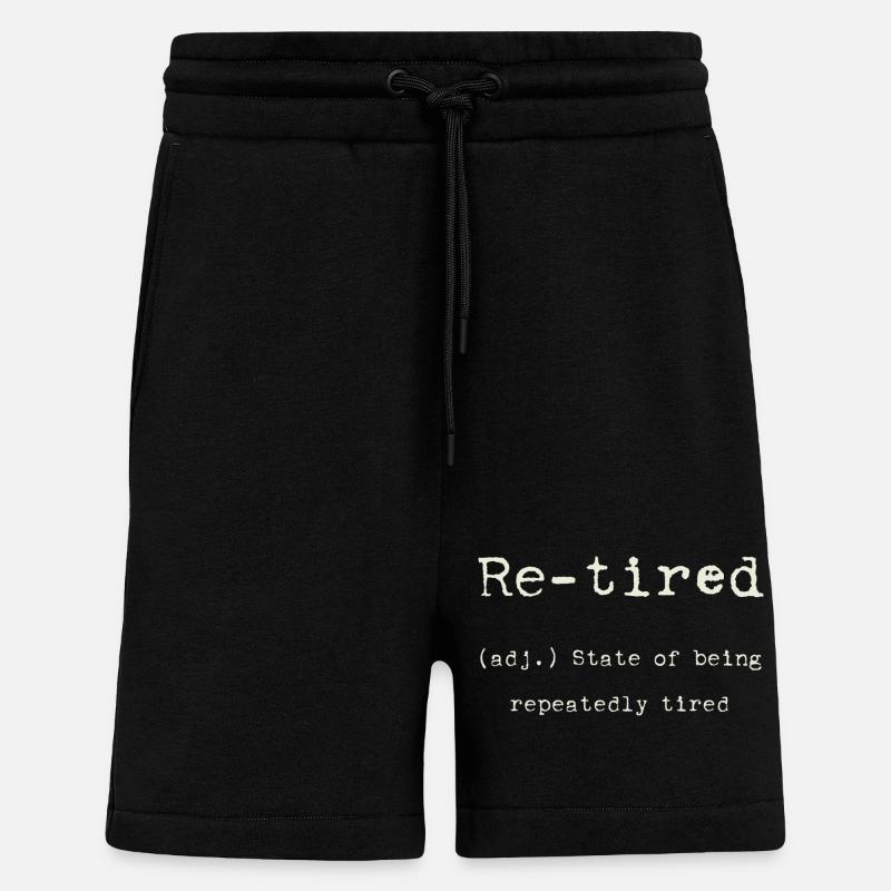 Re-fatigué – état de fatigue constante - Short bio décontracté fabriqué en UE - SOLID BLACK
