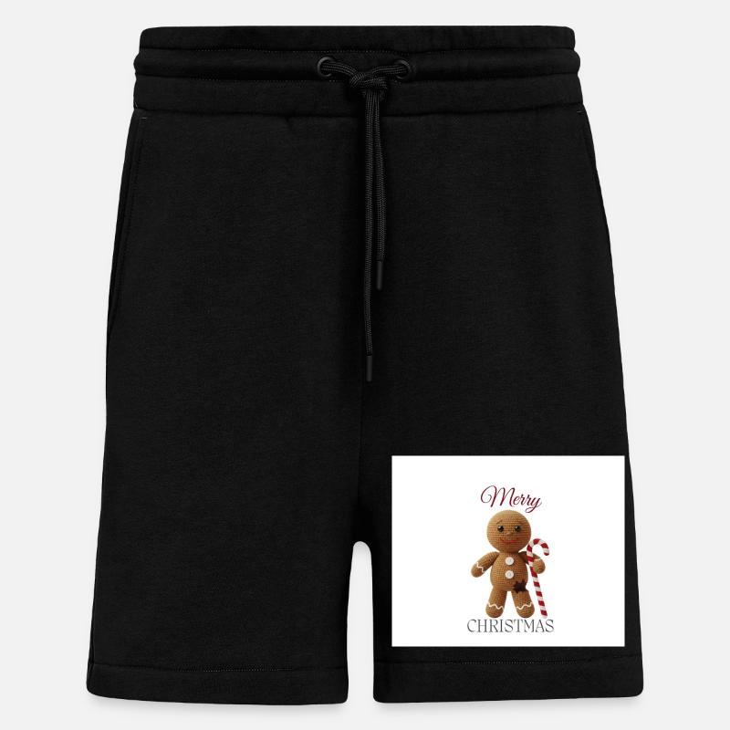 Lebkuchenmann mit Zuckerstange - Shorts - made by SPREAD - SOLID BLACK