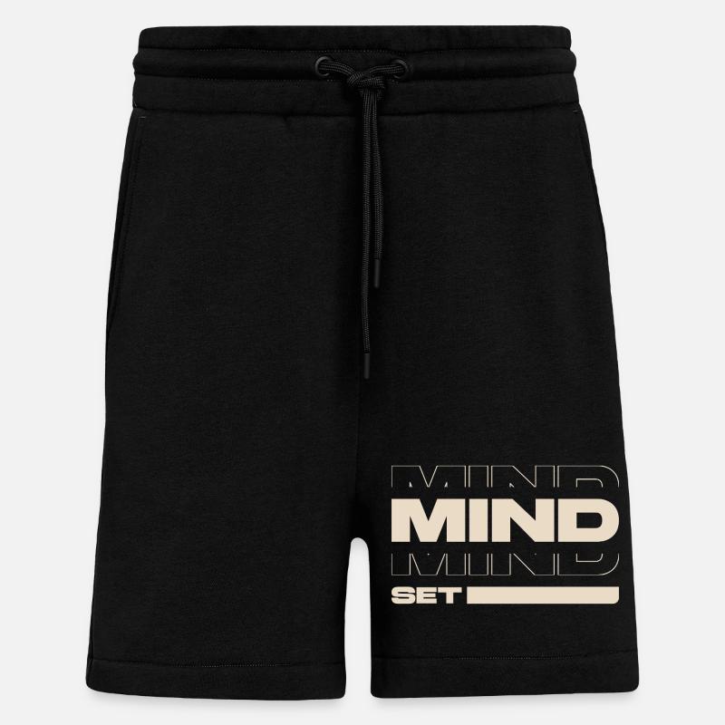 Mindset – Motivation & Success Mentality Statement - Shorts - made by SPREAD - SOLID BLACK