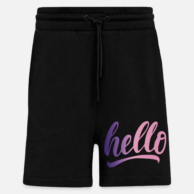 Hello greeting cheerful gradient writing - Shorts - made by SPREAD - SOLID BLACK