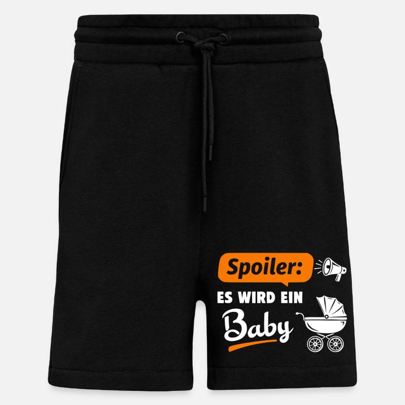 Spoiler : Ça va être un bébé - Short bio décontracté fabriqué en UE - SOLID BLACK