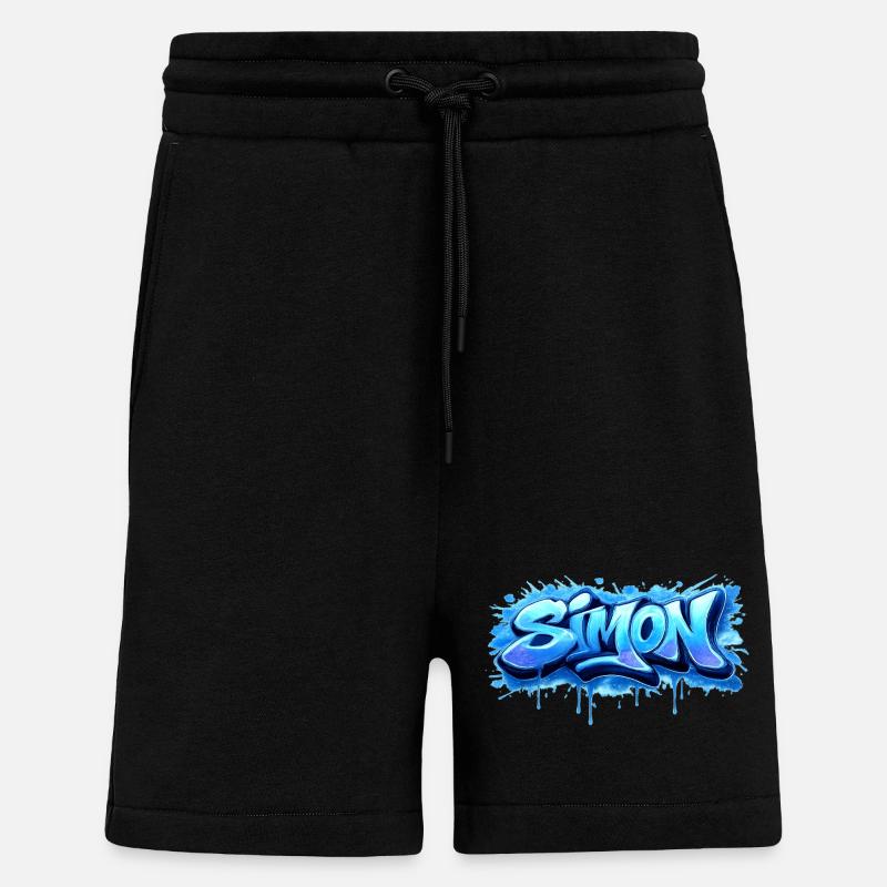 Graffiti SIMON Name Gift Ideal Printable - Shorts - made by SPREAD - SOLID BLACK