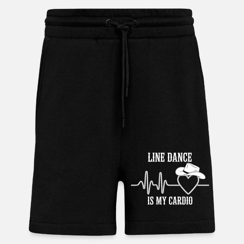 Line Dance Cardio Heart Logo - Shorts - made by SPREAD - SOLID BLACK