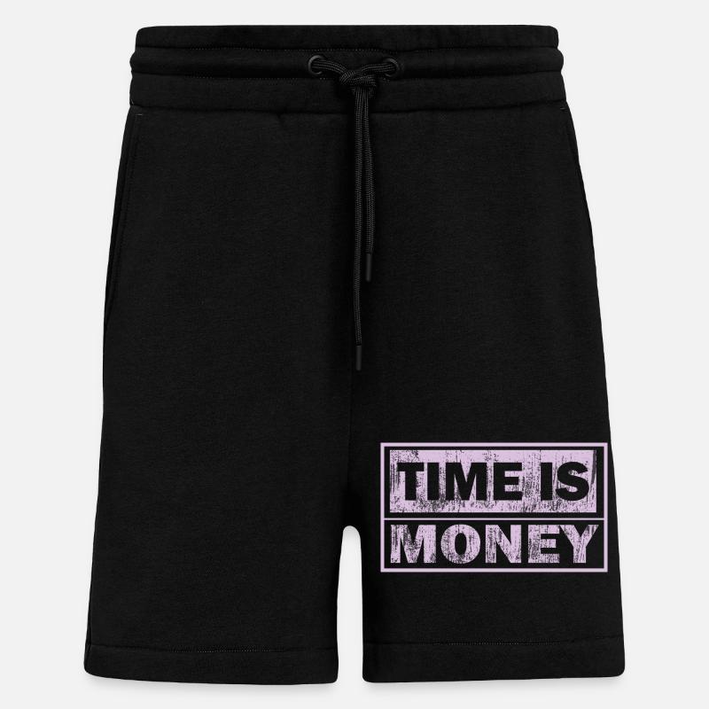Zeit ist Geld Neon-Panel - Shorts - made by SPREAD - SOLID BLACK