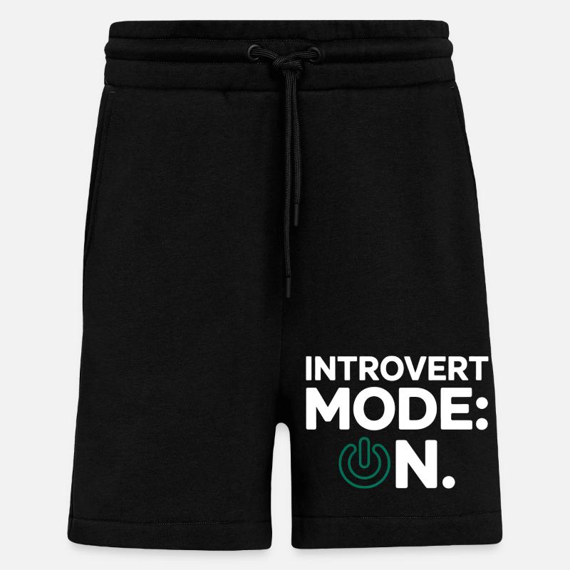 Mode introverti activé – Drôle de proverbe - Short bio décontracté fabriqué en UE - SOLID BLACK