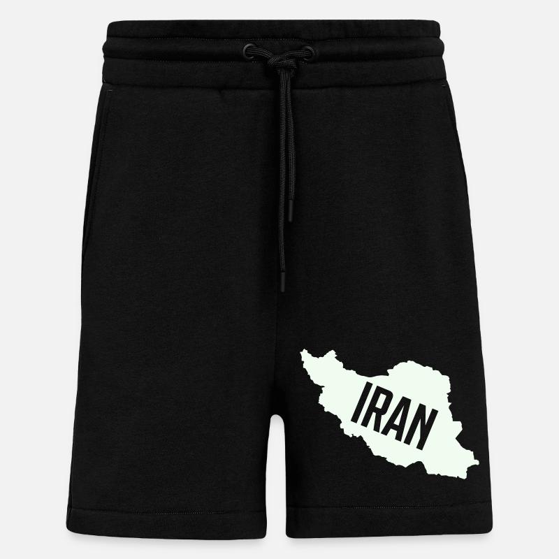 Iran Karten Typo - Shorts - made by SPREAD - SOLID BLACK