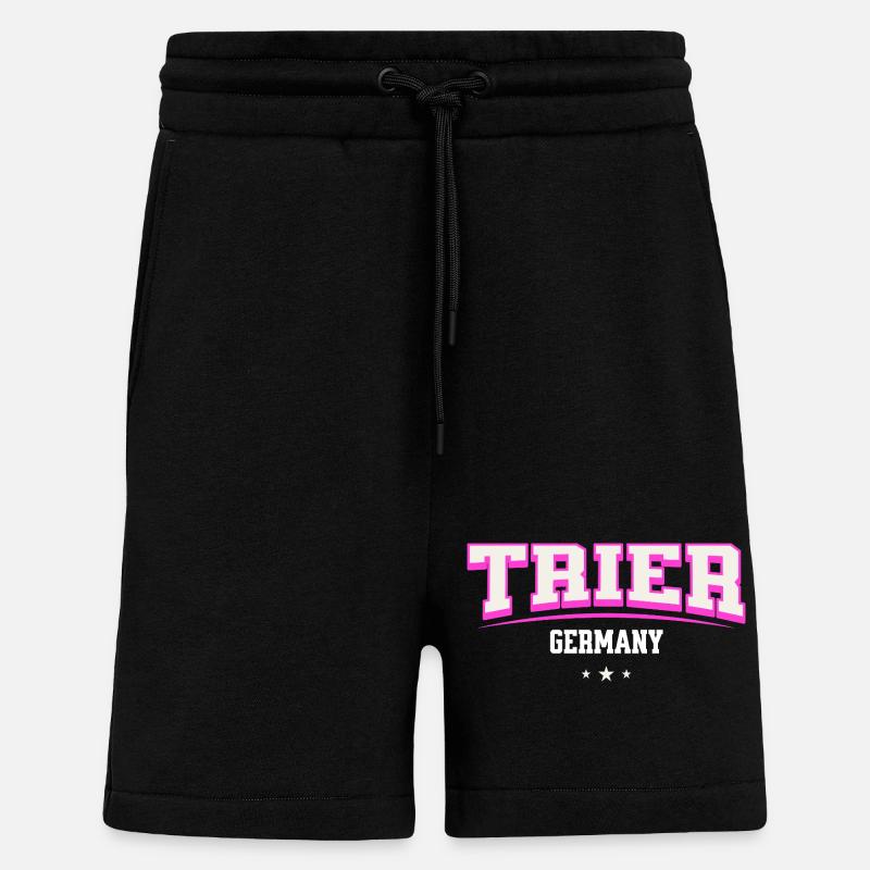 Trier Germany Retro Lettering - Shorts - made by SPREAD - SOLID BLACK