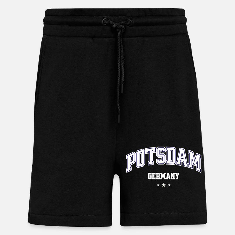 Emblème du Potsdam Germany College - Short bio décontracté fabriqué en UE - SOLID BLACK