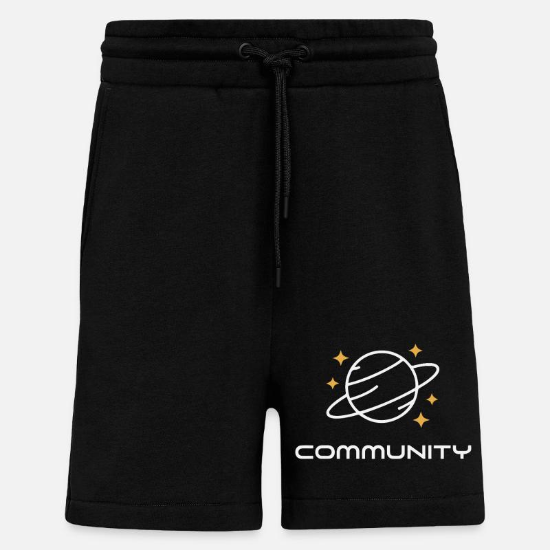 Planet Ringed Unity - Shorts - made by SPREAD - SOLID BLACK