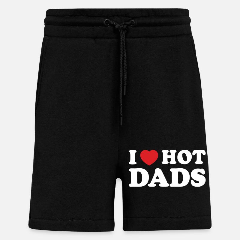 I Heart Hot Dads - Shorts - made by SPREAD - SOLID BLACK