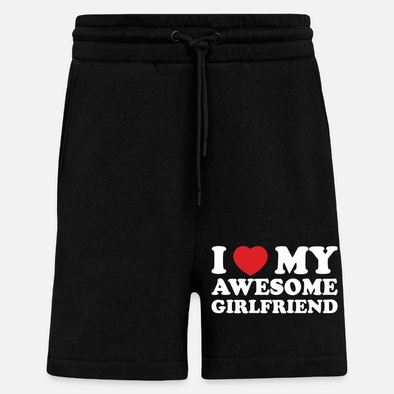J’aime ma copine géniale - Short bio décontracté fabriqué en UE - SOLID BLACK