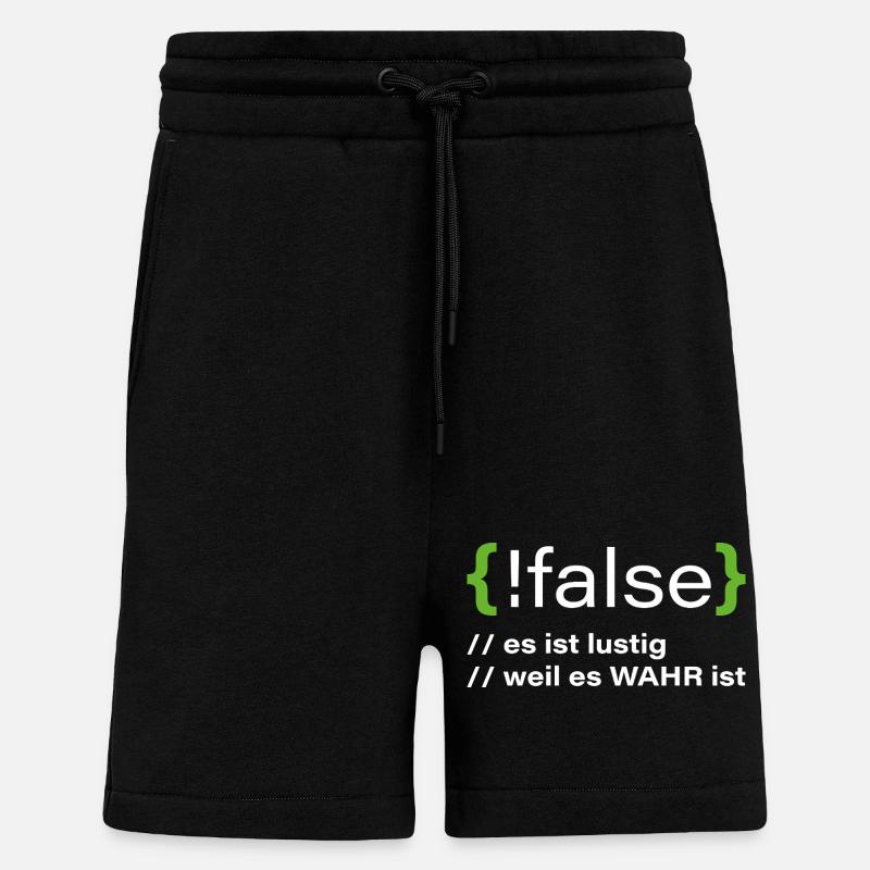 false - Funny programmer saying - Shorts - made by SPREAD - SOLID BLACK