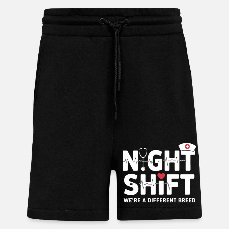 NachtSchicht Herzpfleger – Different Breed - Shorts - made by SPREAD - SOLID BLACK
