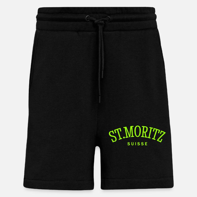St. Moritz - Suisse - Schweiz - Swiss - Shorts - made by SPREAD - SOLID BLACK