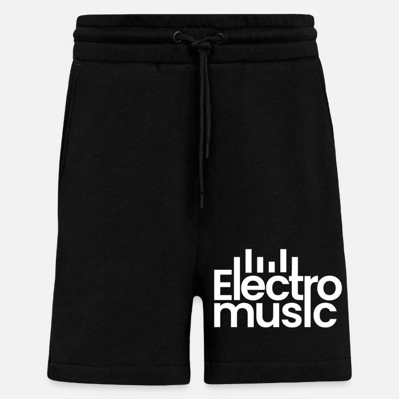 Logo de la musique électro - Short bio décontracté fabriqué en UE - SOLID BLACK