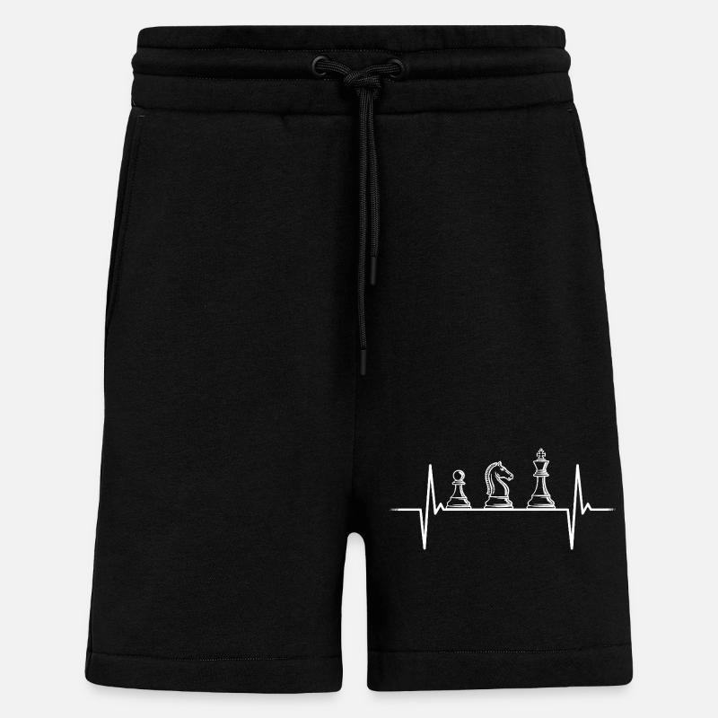 Chess Heartbeat – ECG Strategy Design - Shorts - made by SPREAD - SOLID BLACK