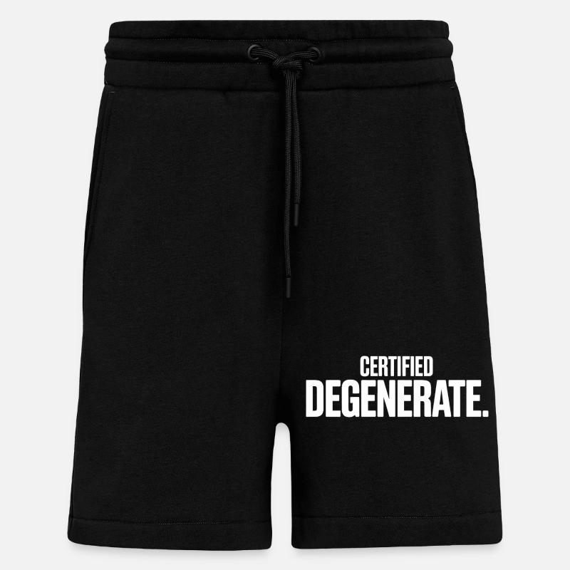 Certified Degenerate - Funny Gen Alpha Memes - Short bio décontracté fabriqué en UE - SOLID BLACK