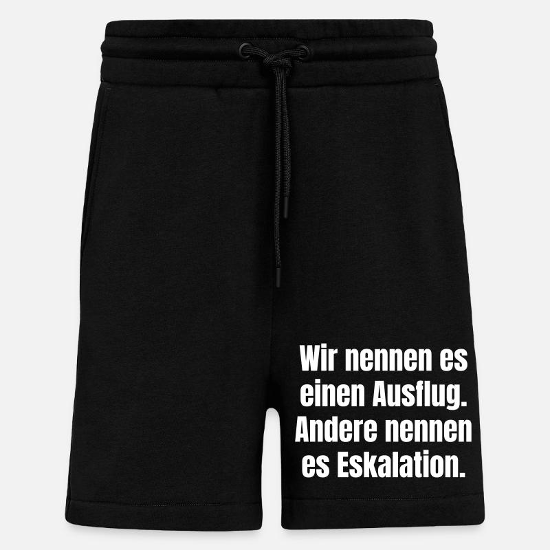 Ausflug oder Eskalation Typografie - Shorts - made by SPREAD - SOLID BLACK