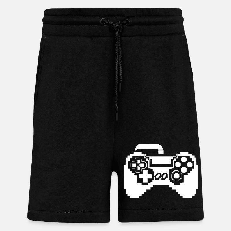 Game Controller Pixel Graphics - Shorts - made by SPREAD - SOLID BLACK