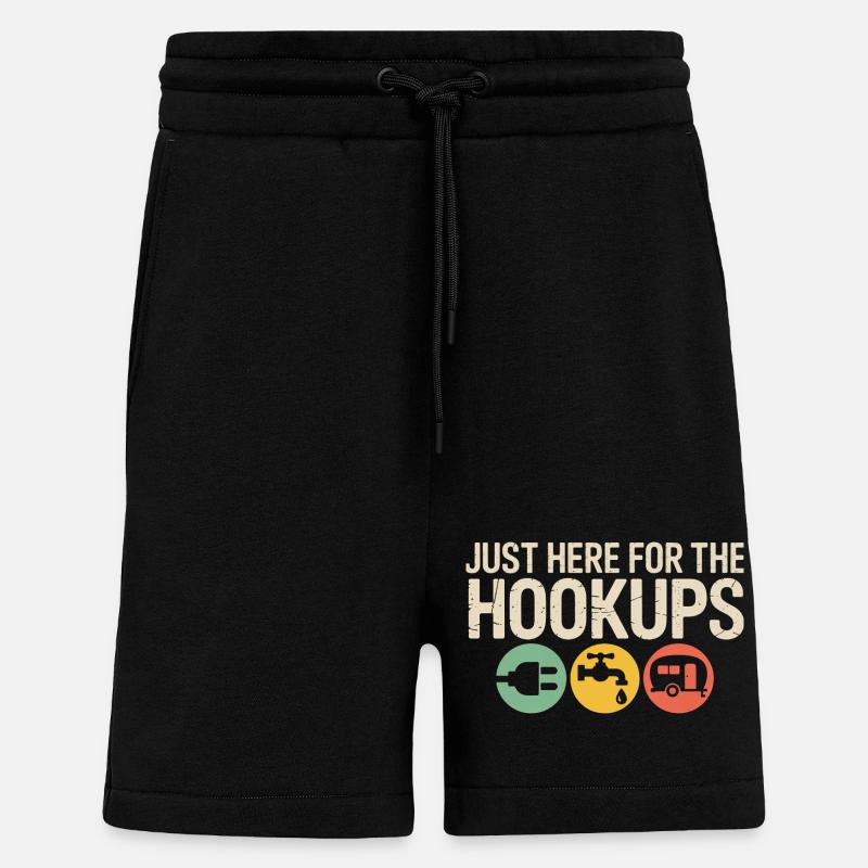 Hookups Trio: Wohnmobil-Camping-Ikonen - Shorts - made by SPREAD - SOLID BLACK