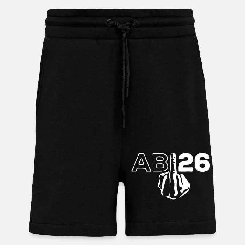 ABI 2026 Abitur du majeur - Don - Short bio décontracté fabriqué en UE - SOLID BLACK