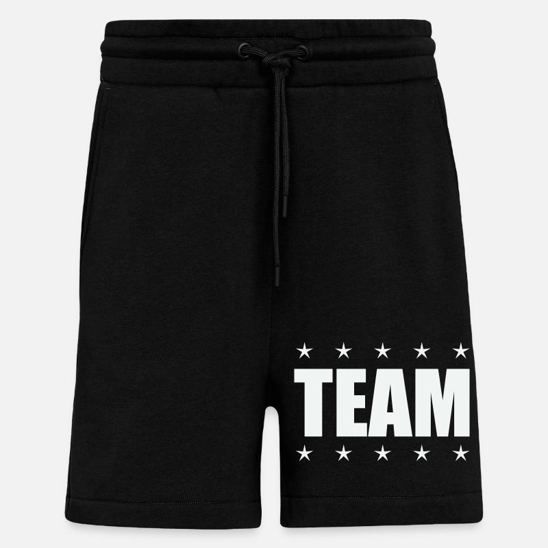 Équipe avec des stars - Short bio décontracté fabriqué en UE - SOLID BLACK