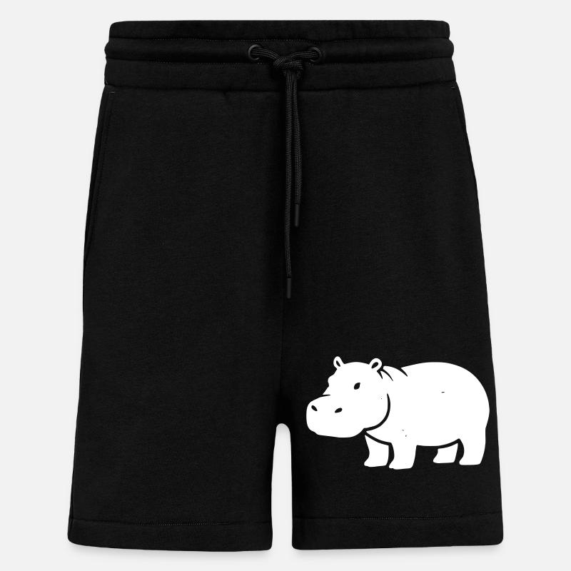 Nilpferd Silhouette Weiß - Shorts - made by SPREAD - SOLID BLACK