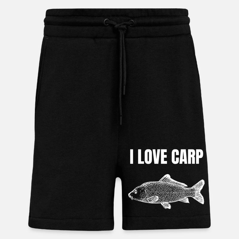 Ich liebe Karpfen-Silhouette - Shorts - made by SPREAD - SOLID BLACK