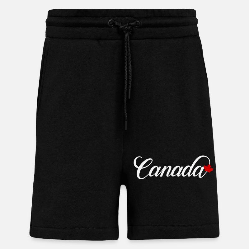 Canada Script with Maple Leaf - Shorts - made by SPREAD - SOLID BLACK