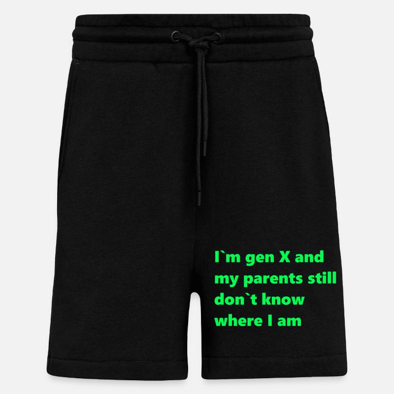 Génération X - Short bio décontracté fabriqué en UE - SOLID BLACK