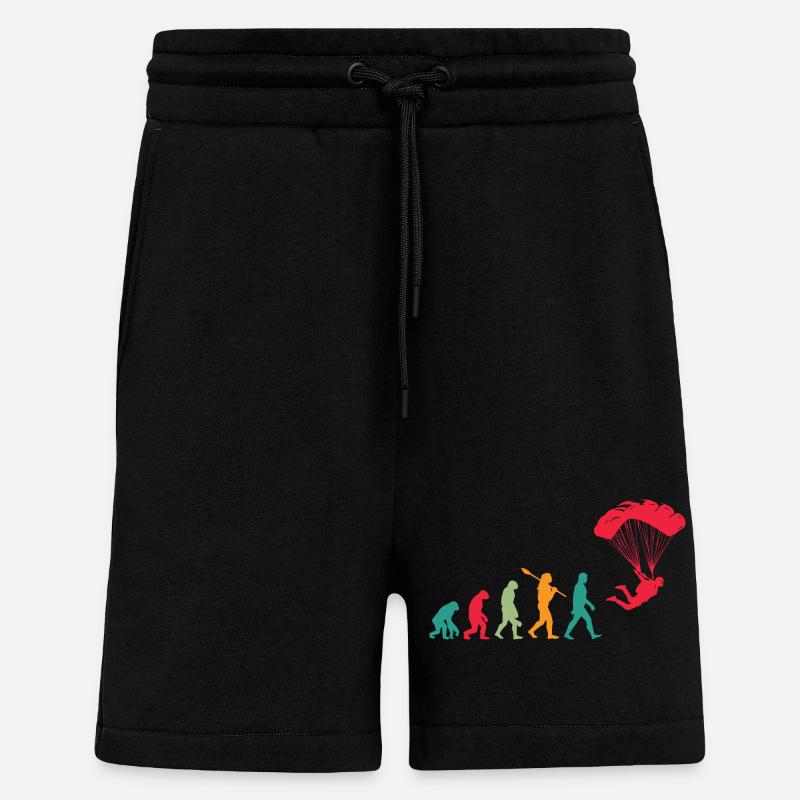 Parachute Evolution Parachutist - Shorts - made by SPREAD - SOLID BLACK