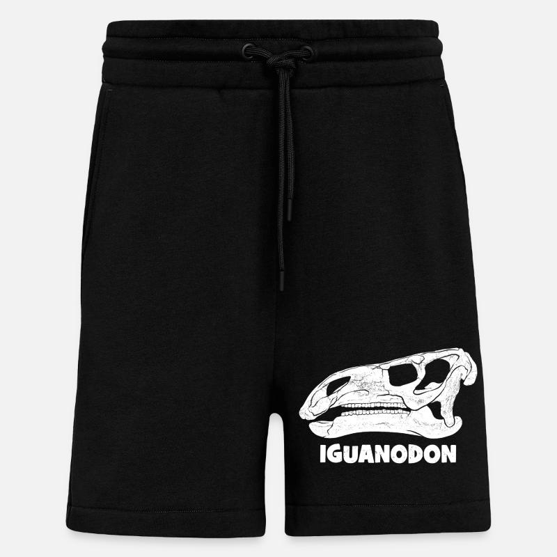 Fossile d’iguanodon - Short bio décontracté fabriqué en UE - SOLID BLACK