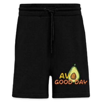 Funny Avo Good Day Avocado Fun Pun Fruit cute Gift - Shorts - made by SPREAD - SOLID BLACK - Front