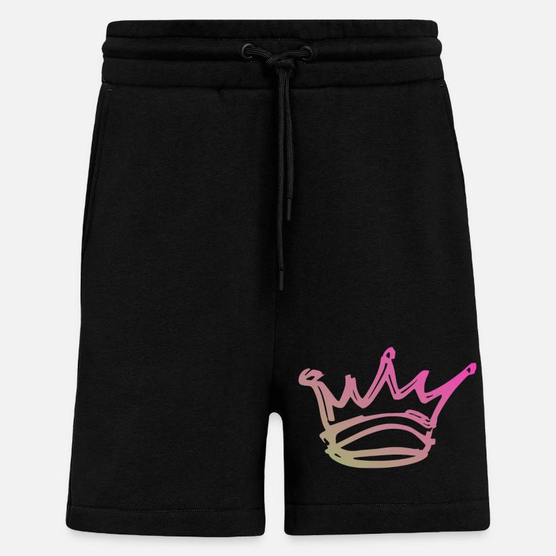 Gradient Crown Sketch - Shorts - made by SPREAD - SOLID BLACK