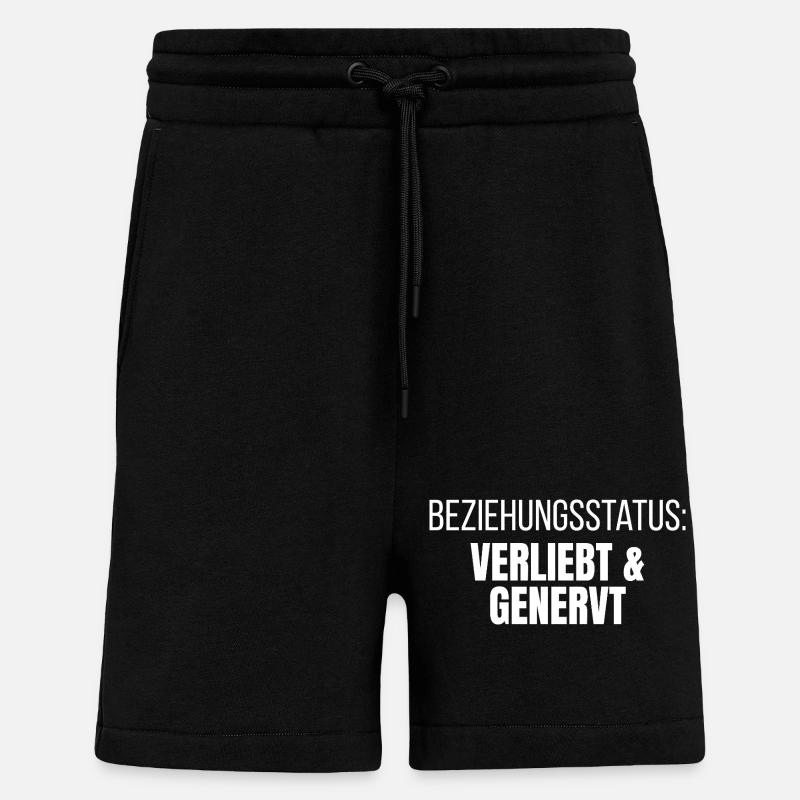 Statut relationnel amoureux et agacé - Short bio décontracté fabriqué en UE - SOLID BLACK