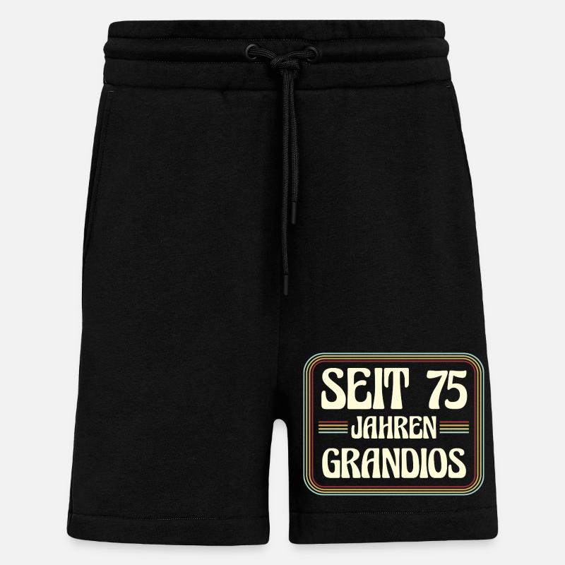 75 ans Anniversaire 75 - Short bio décontracté fabriqué en UE - SOLID BLACK