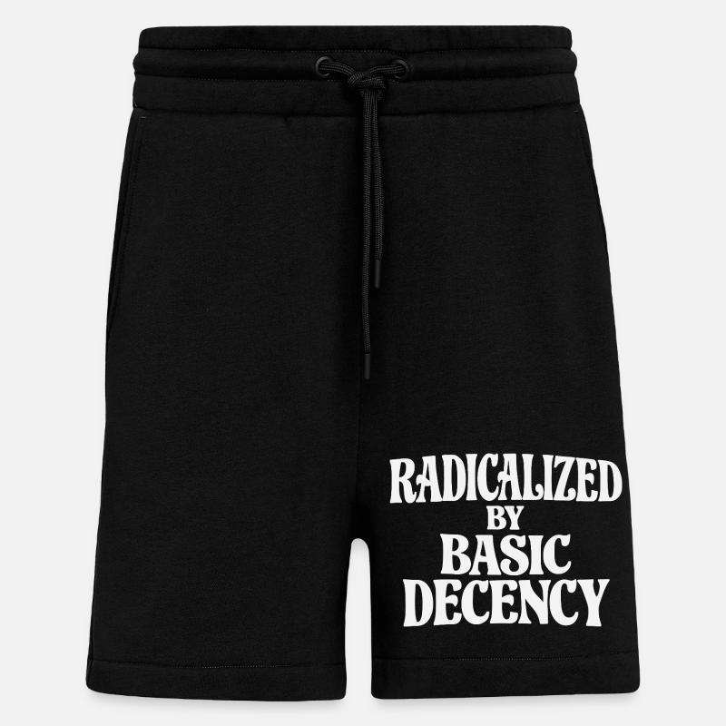 Radicalized by Basic Decency - Shorts - made by SPREAD - SOLID BLACK