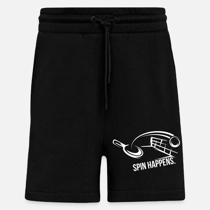 Spin Happens – Table Tennis Design - Short bio décontracté fabriqué en UE - SOLID BLACK