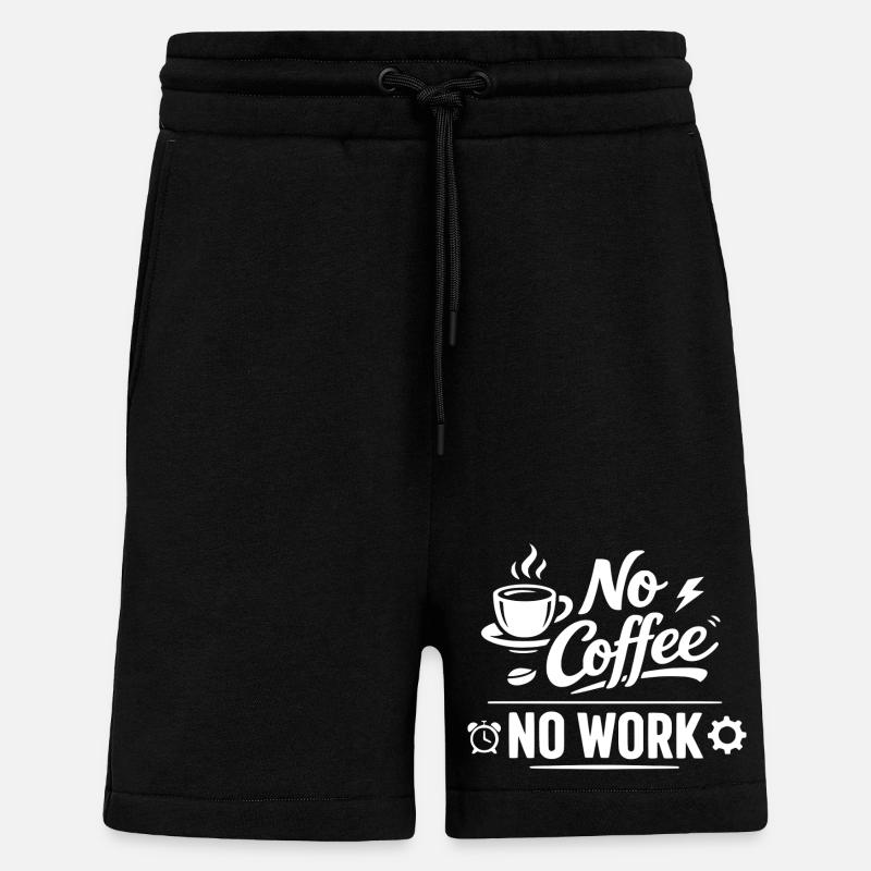 No Coffee No Work - Shorts - made by SPREAD - SOLID BLACK
