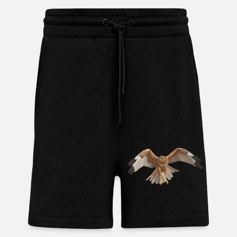 Marsh Harrier Circus aeruginosus - Shorts - made by SPREAD - SOLID BLACK