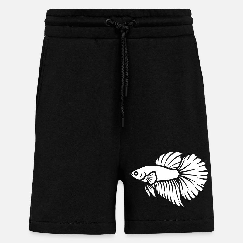 Kampffisch Betta Fisch Aquaristik Vektor - Shorts - made by SPREAD - SOLID BLACK
