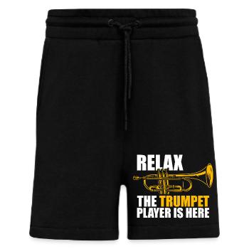 Relax the trumpet player Trompetenspieler - Shorts - made by SPREAD - SOLID BLACK - Vorne