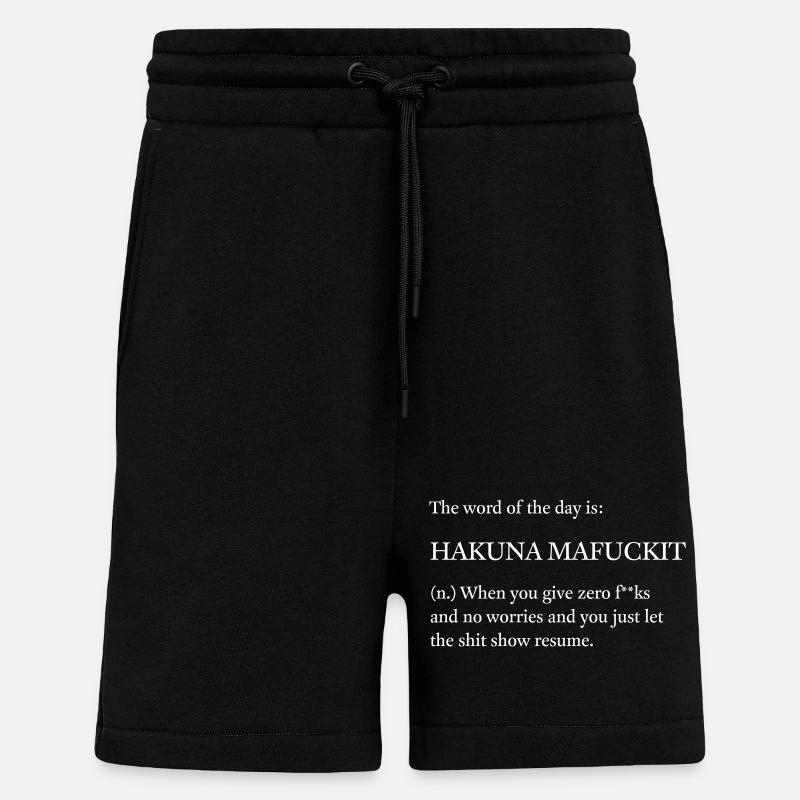 Hakuna Maputain, pas de souci - Short bio décontracté fabriqué en UE - SOLID BLACK