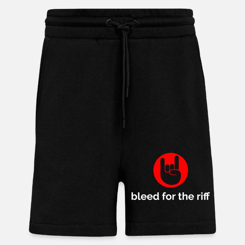 Bleed For The Riff red/white - Shorts - made by SPREAD - SOLID BLACK