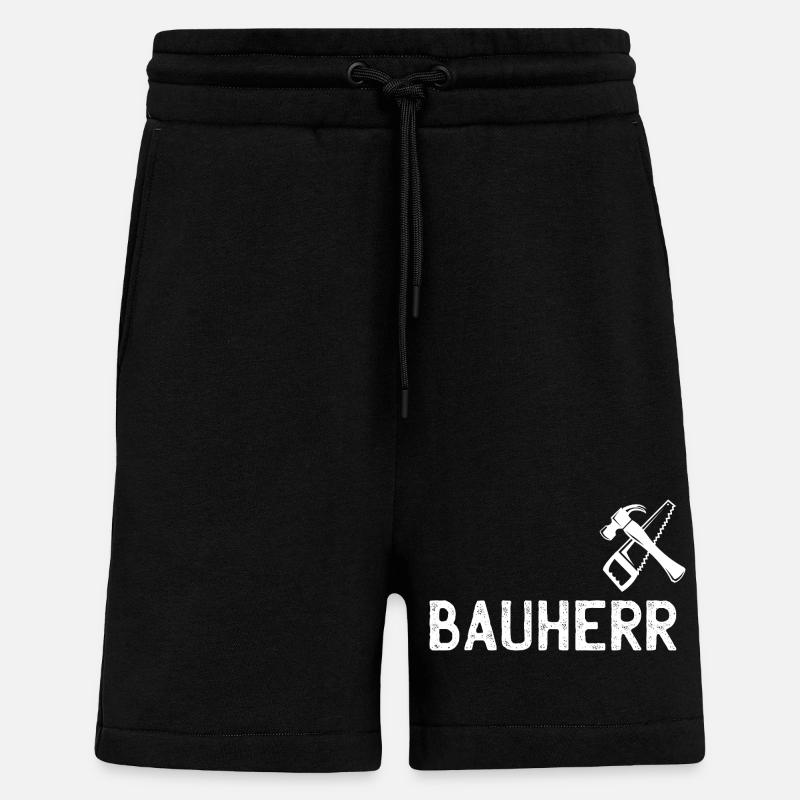 Emblème d’outil DIY pour constructeur - Short bio décontracté fabriqué en UE - SOLID BLACK