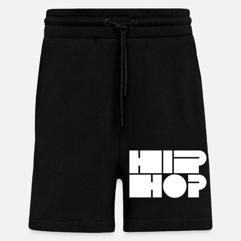Typographie du bloc hip-hop - Short bio décontracté fabriqué en UE - SOLID BLACK